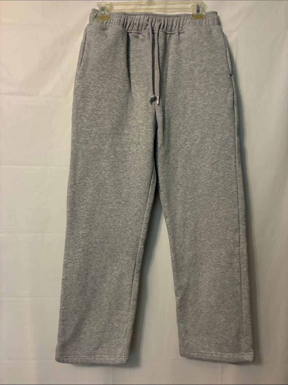Classic Gray Sweatpants with Elastic Waist. Thick and warm.